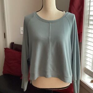 open back soft sweatshirt top